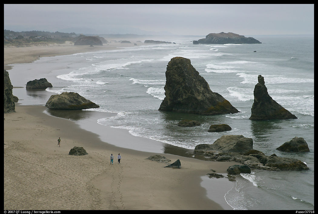 Beach and rock needles. Bandon, Oregon, USA
