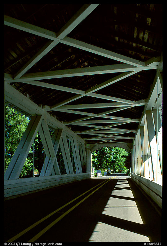 Inside a covered bridge, Willamette Valley. Oregon, USA