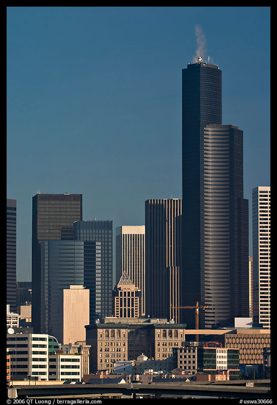 Skyline with high-rise buildings. Seattle, Washington