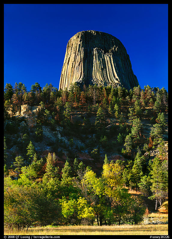 Devil's Tower, afternoon, Devils Tower National Monument. Wyoming, USA