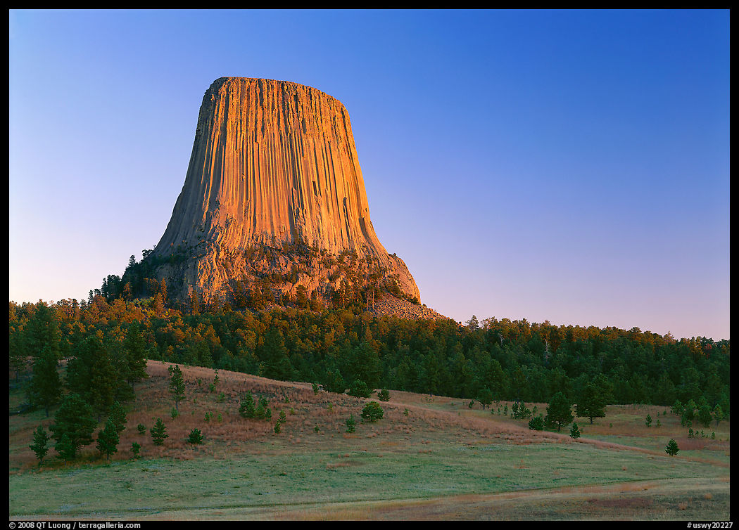 Devils Tower at sunset. Wyoming, USA