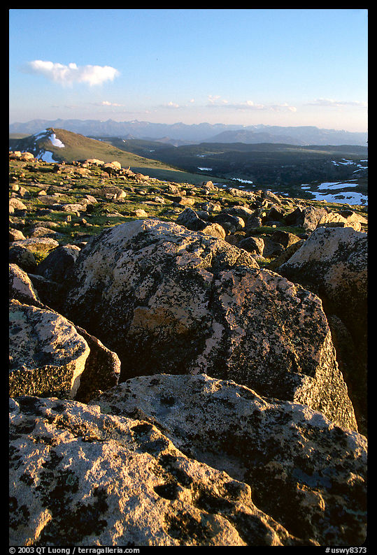 Rocks in late afternoon, Beartooth Range, Shoshone National Forest. Wyoming, USA