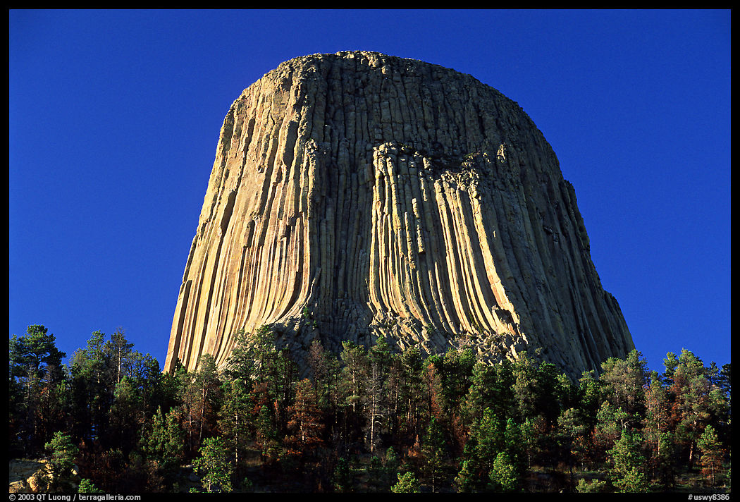 Devil's Tower, afternoon, Devils Tower National Monument. Wyoming, USA