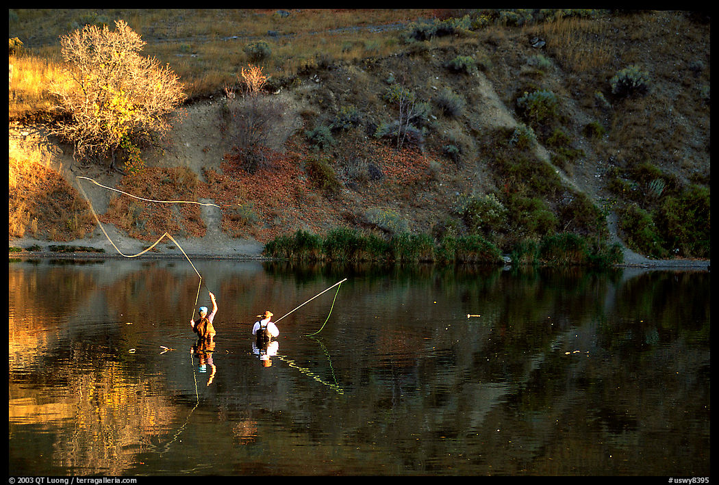 Fly fishermen, Snake River. Wyoming, USA