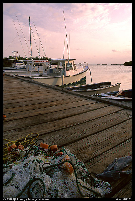 Pier and small boats, La Parguera. Puerto Rico
