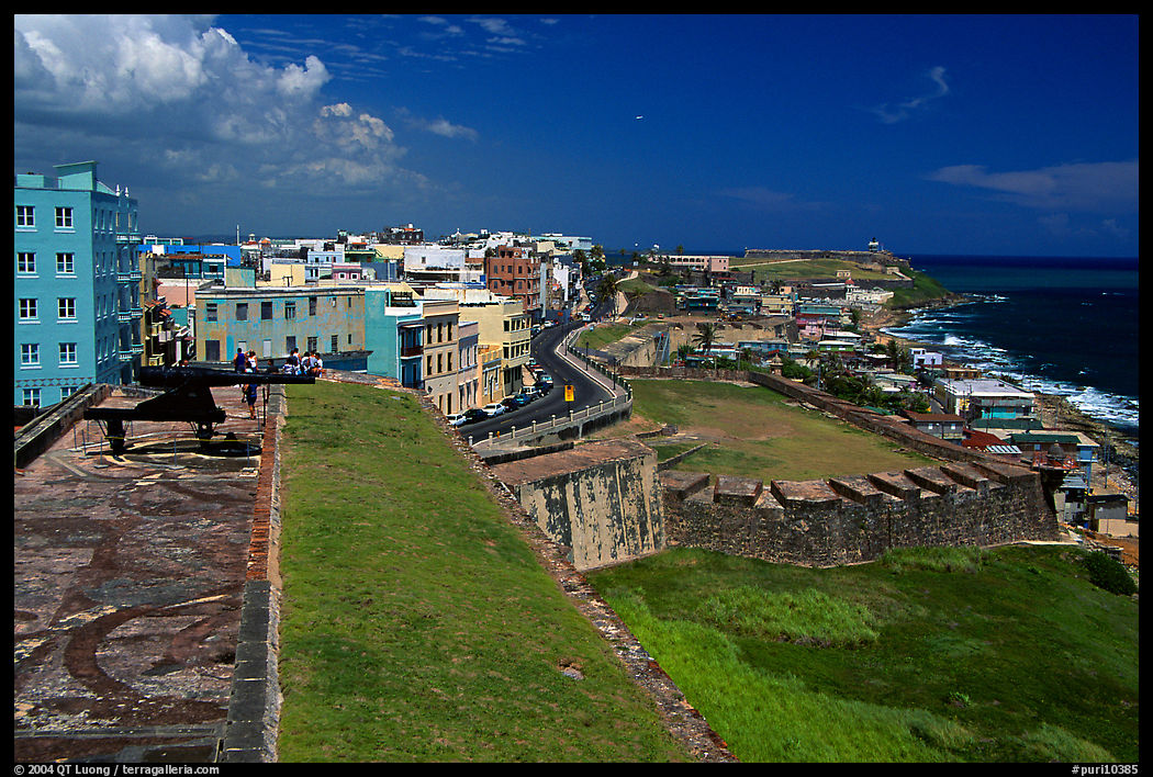 Street and El Morro Fortress. San Juan, Puerto Rico