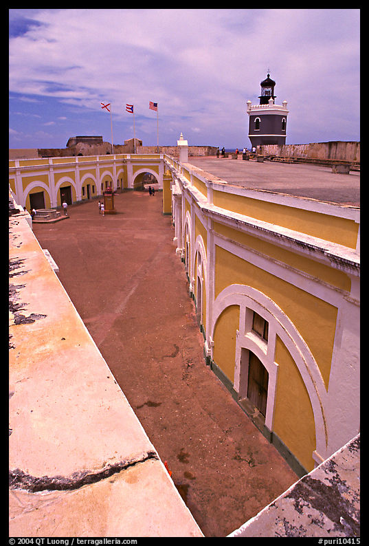Inside courtyard, El Morro Fortress. San Juan, Puerto Rico