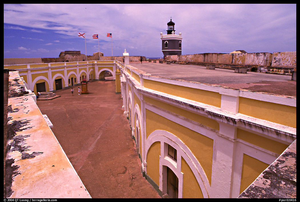 Inside courtyard, El Morro Fort. San Juan, Puerto Rico