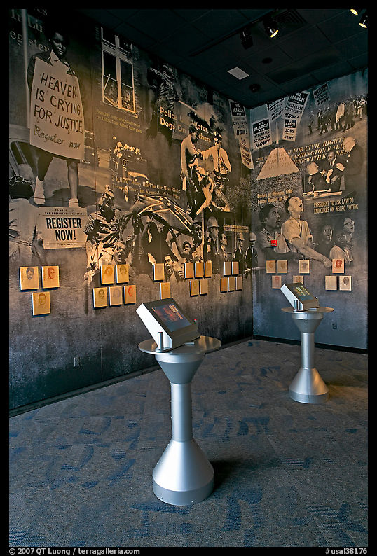 Exhibit inside the Civil Rights Memorial. Montgomery, Alabama, USA