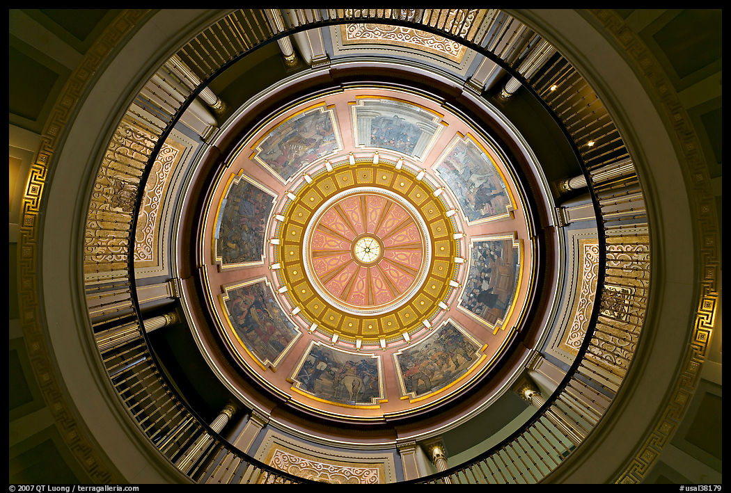 Dome of the state capitol from inside. Montgomery, Alabama, USA