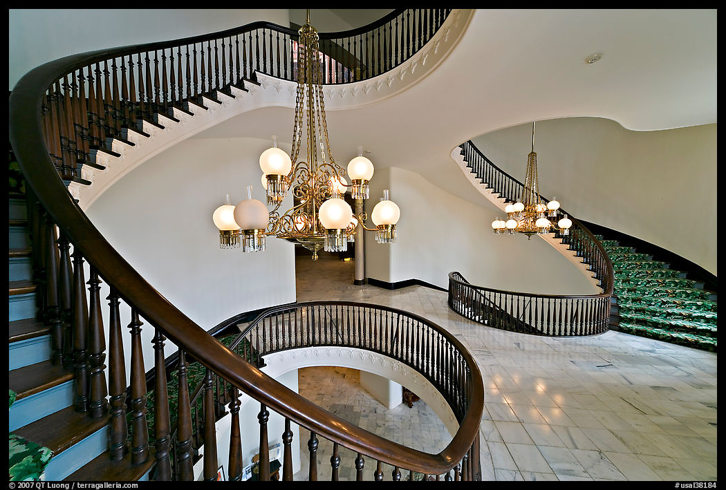 Freestanding circular stairway, state capitol. Montgomery, Alabama, USA