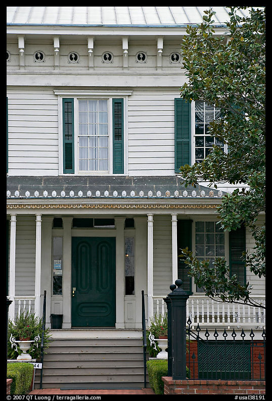 First White House of the Confederacy facade detail. Montgomery, Alabama, USA