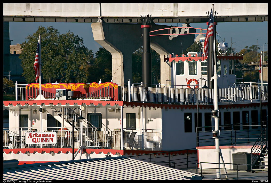 Decks of riverboat Arkansas Queen. Little Rock, Arkansas, USA
