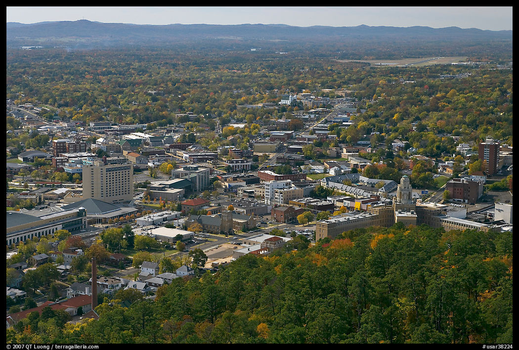 City and horizon seen from a hill. Hot Springs, Arkansas, USA