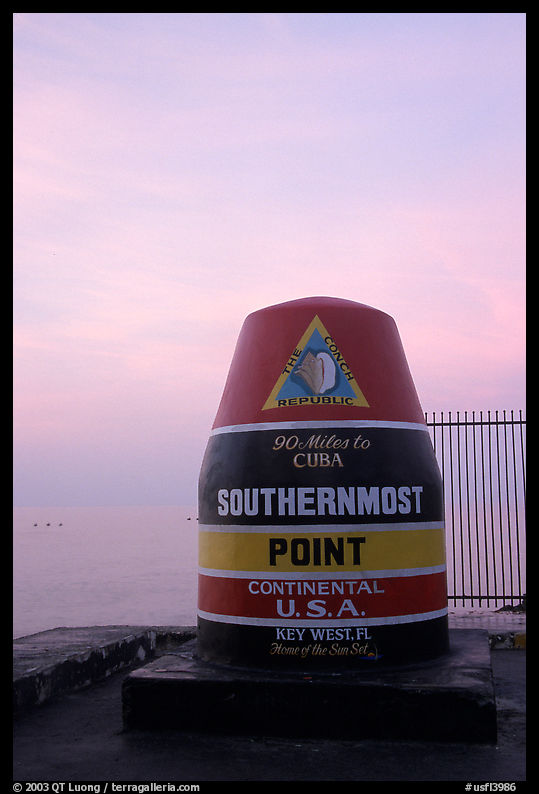 Southermost point in the continental US. Key West, Florida, USA