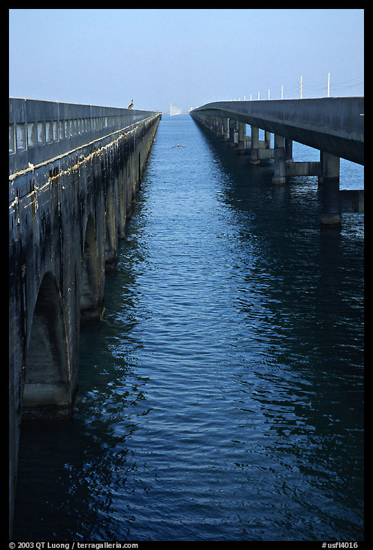 Old and new Seven-mile bridges. The Keys, Florida, USA