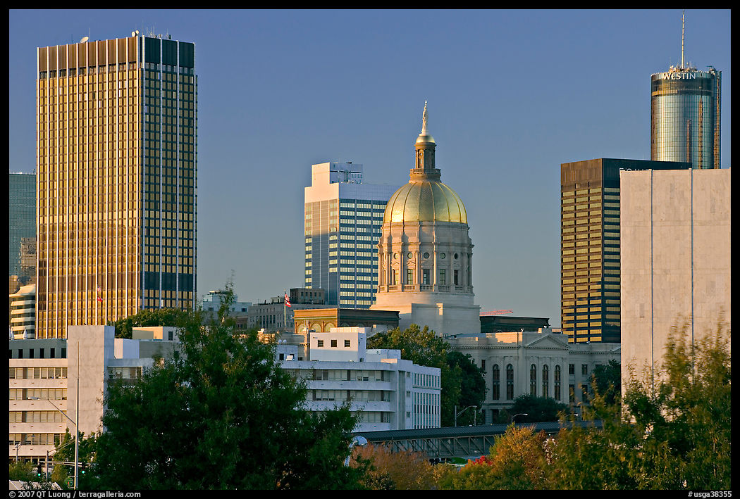 Skyline and Georgia Capitol, late afternoon. Atlanta, Georgia, USA