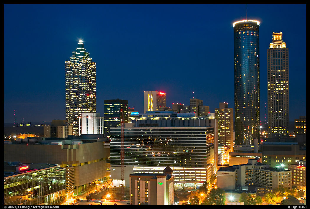 Downtown High-rise buildings at night. Atlanta, Georgia, USA