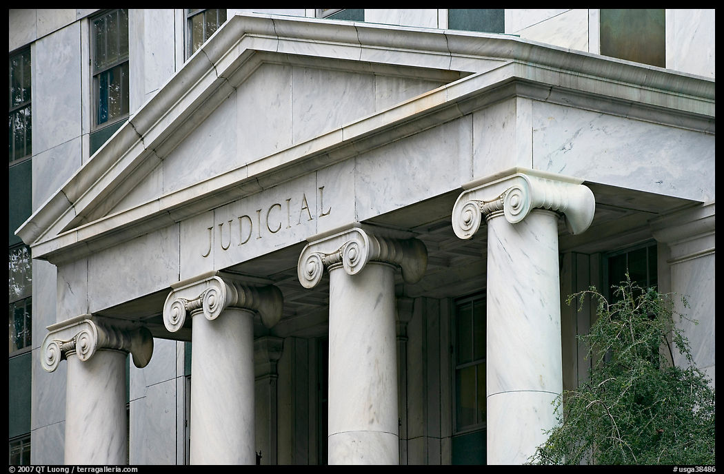 Courthouse entrance with inscription Judicial. Atlanta, Georgia, USA