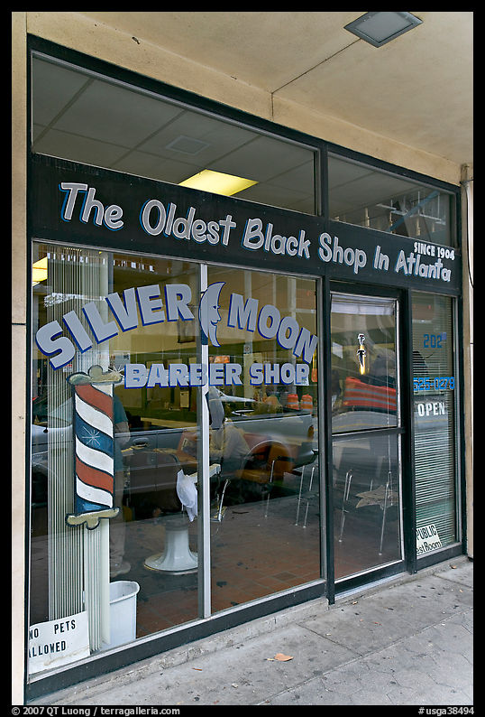 Silver Moon barber shop, oldest black shop in Atlanta. Atlanta, Georgia, USA