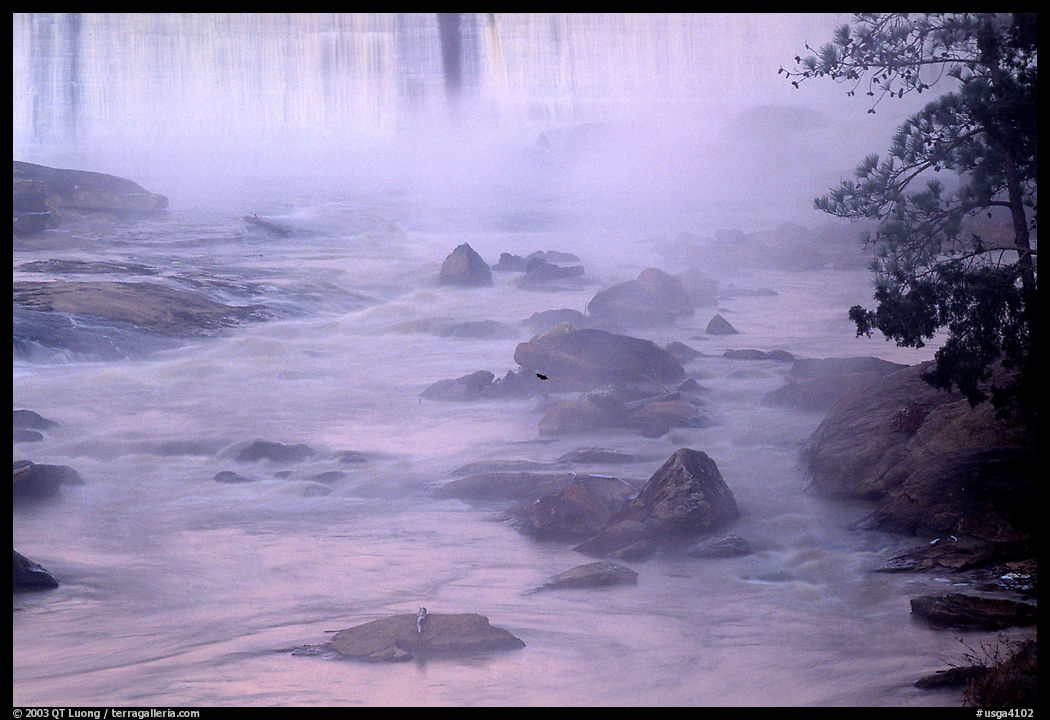 Waterfall at sunrise in High Falls State Park. Georgia, USA
