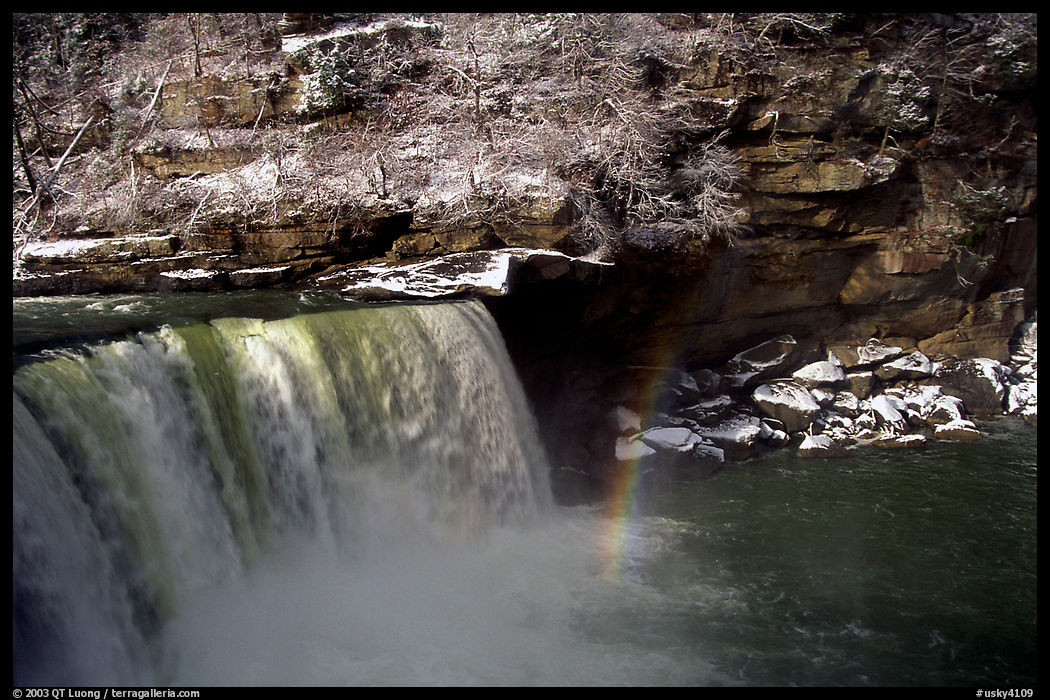 Cumberland falls in winter. Kentucky, USA