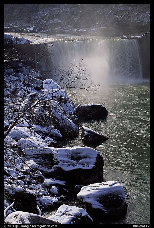 Cumberland falls in winter. Kentucky, USA