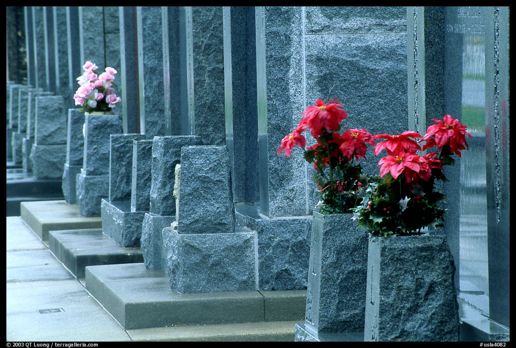 Flowers and tombs in Saint Louis cemetery. New Orleans, Louisiana, USA