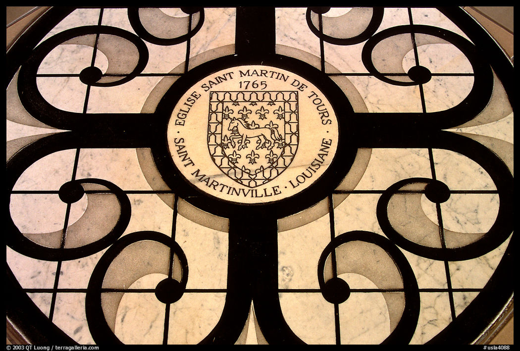 On the floor of the church Saint-Martin-de-Tours, Saint Martinville. Louisiana, USA
