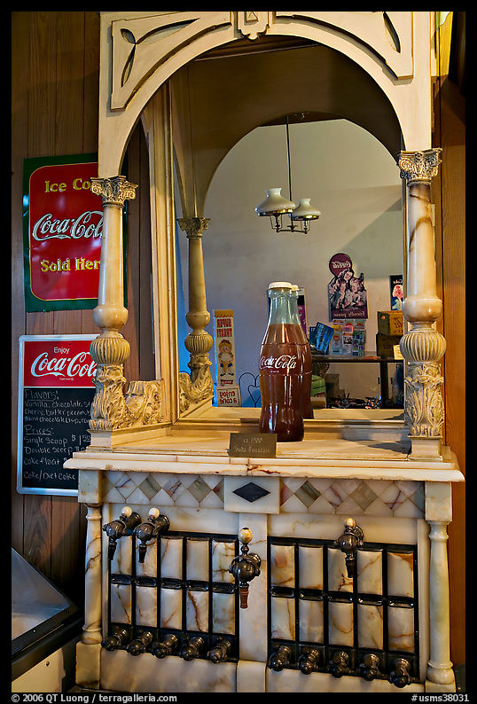 Vintage Coca Cola soda fountain. Vicksburg, Mississippi, USA