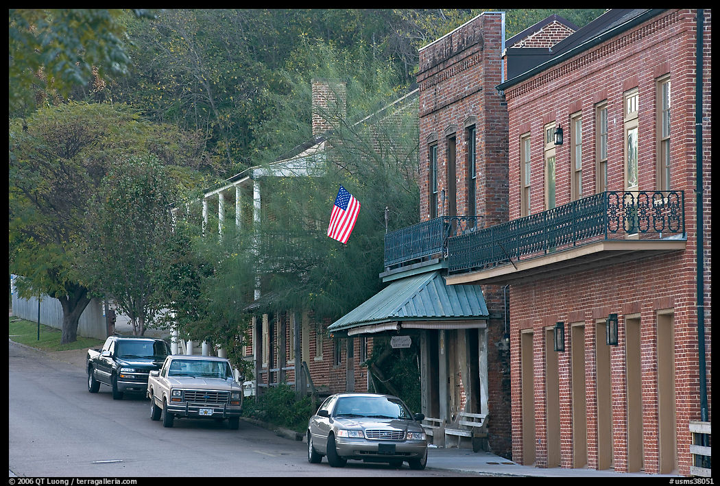 Natchez under-the-hill street. Natchez, Mississippi, USA