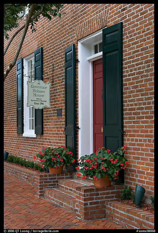 Governor Holmes brick house. Natchez, Mississippi, USA