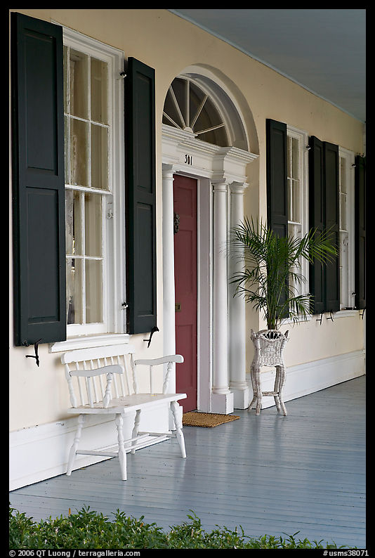 Porch of Griffith-McComas house. Natchez, Mississippi, USA