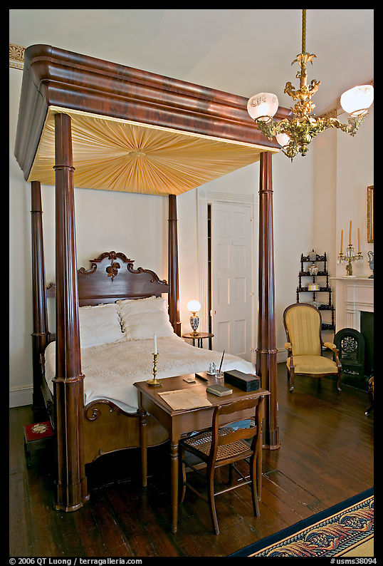 Bed in Rosalie house where General Grant slept. Natchez, Mississippi, USA