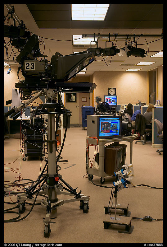Television news studio. Columbia, South Carolina, USA