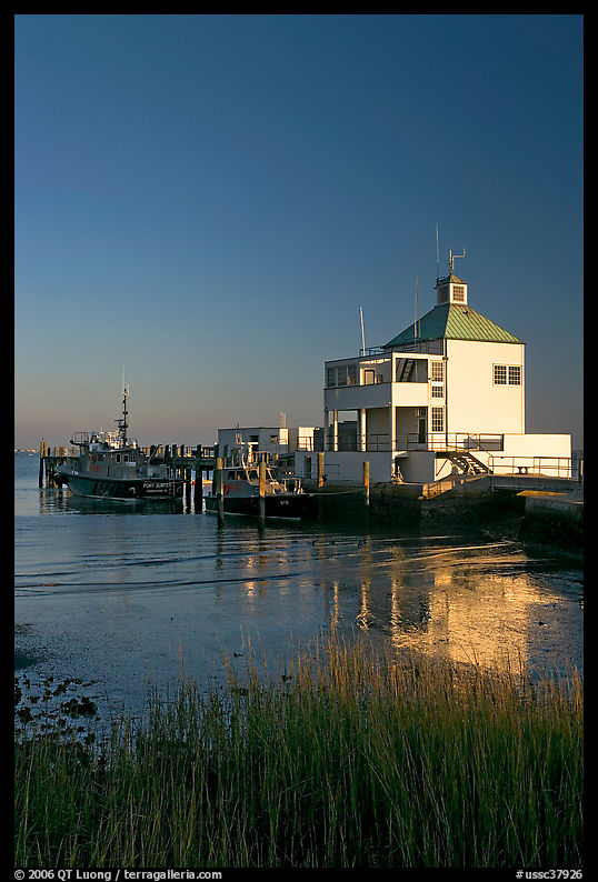 Grasses and harbor house. Charleston, South Carolina, USA