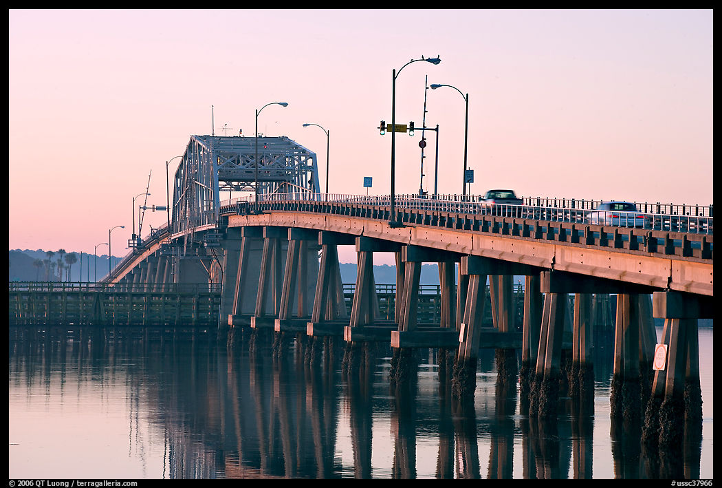Bridge at sunrise. Beaufort, South Carolina, USA