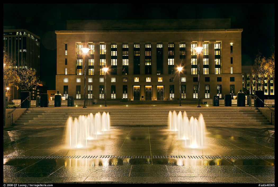 Courthouse and city hall by night. Nashville, Tennessee, USA