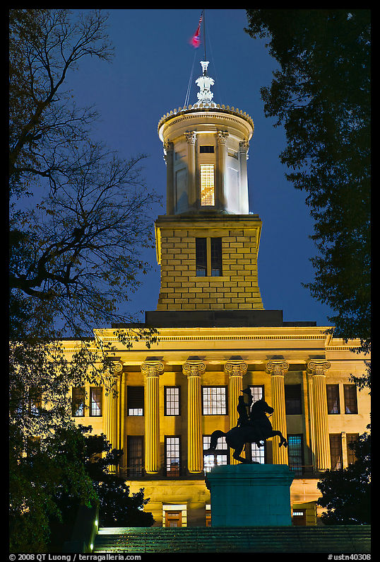 Tennessee Capitol by night. Nashville, Tennessee, USA