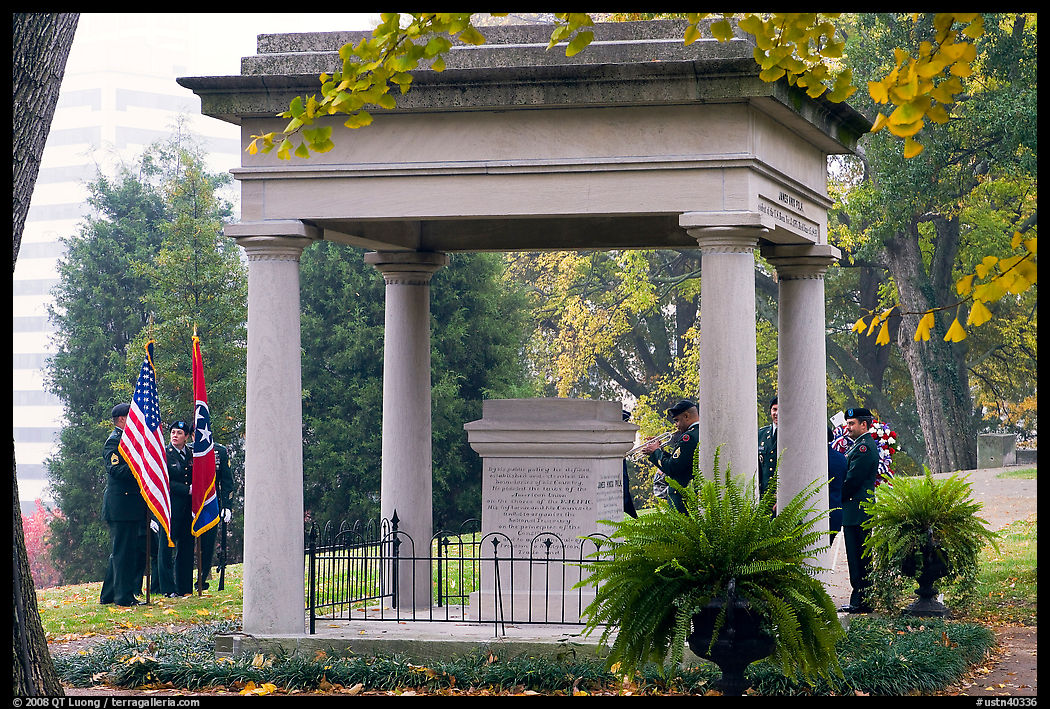 Memorial in gardens of state capitol. Nashville, Tennessee, USA