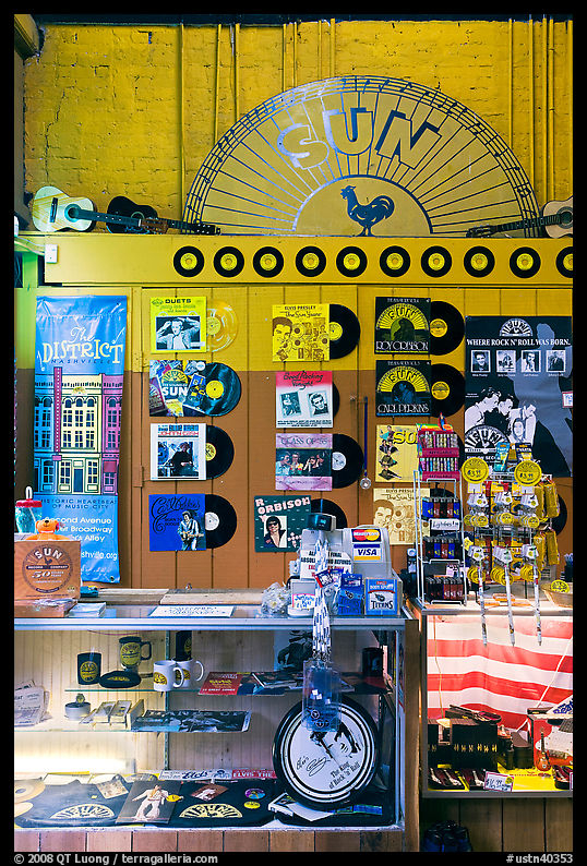 Vinyl records on display, Sun record company. Nashville, Tennessee, USA