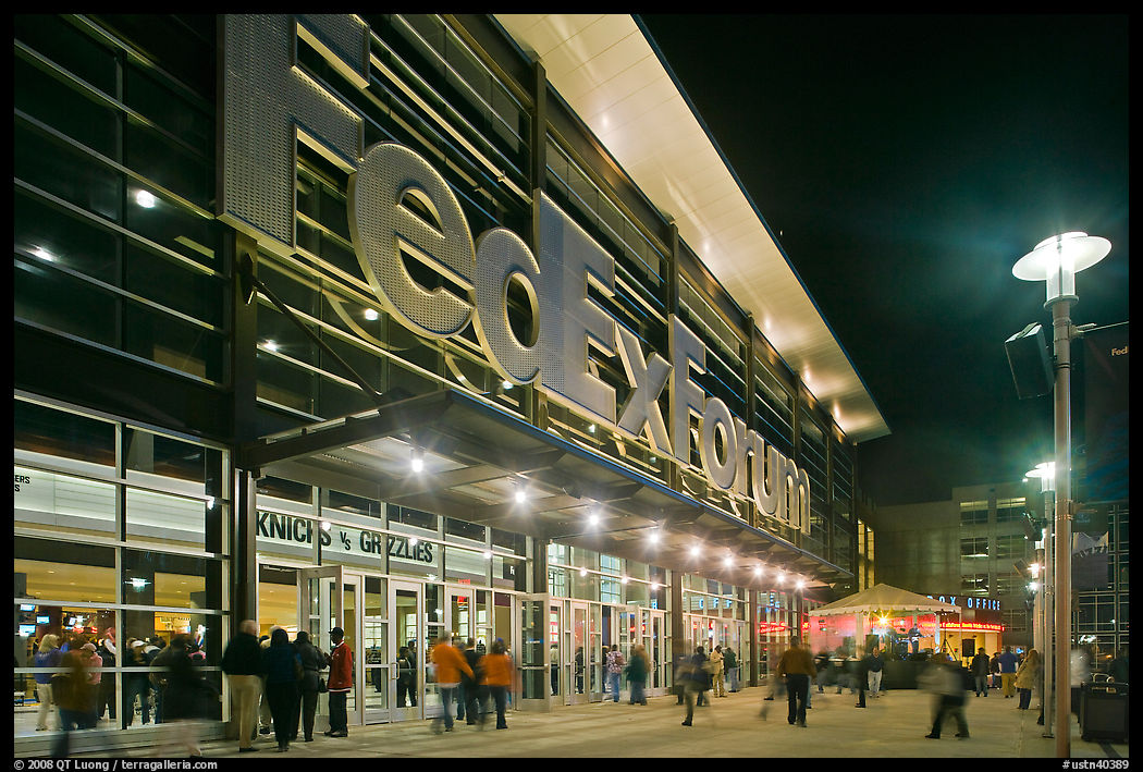 Fedex Forum by night. Memphis, Tennessee, USA