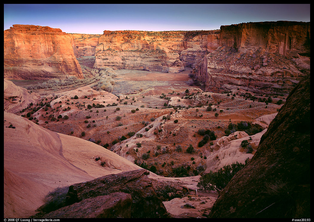 Canyon at dusk. Canyon de Chelly  National Monument, Arizona, USA