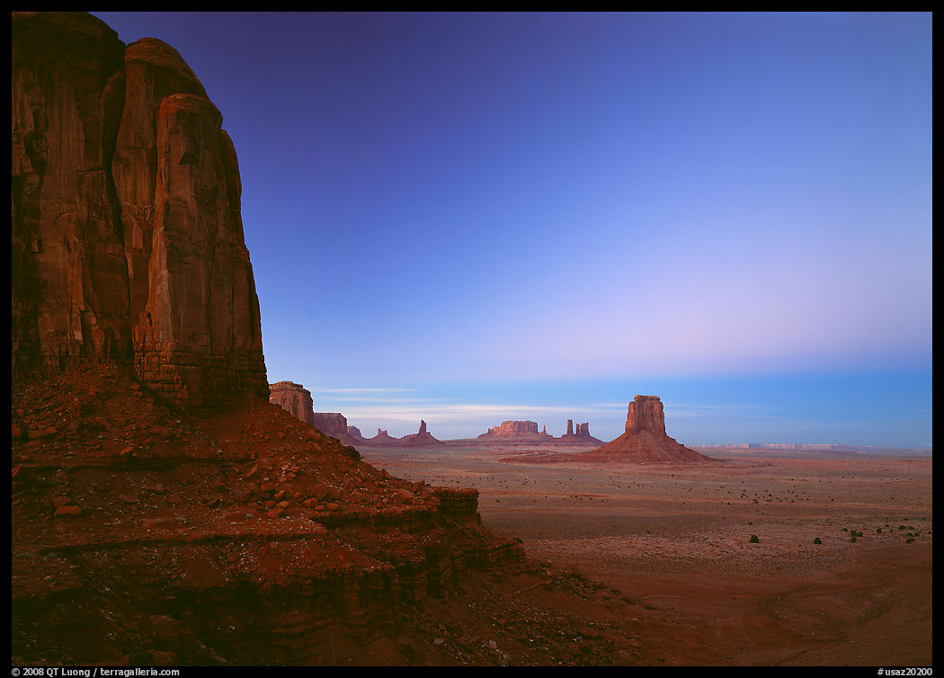 View from North Window at dusk. Monument Valley Tribal Park, Navajo Nation, Arizona and Utah, USA