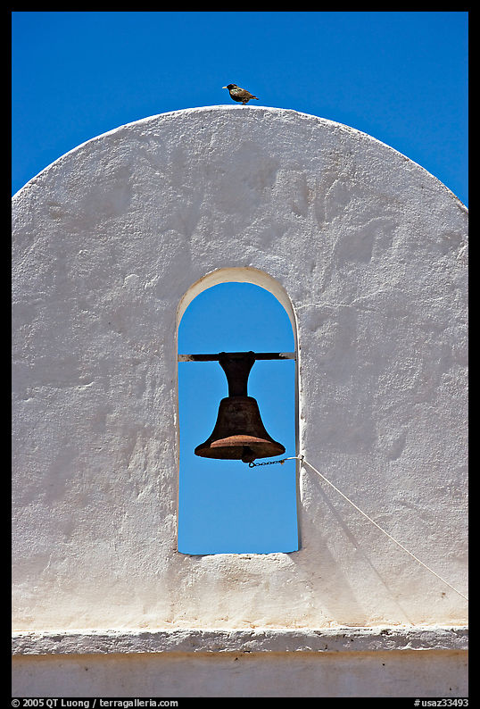 Bell, San Xavier del Bac Mission (the White Dove of the Desert). Tucson, Arizona, USA