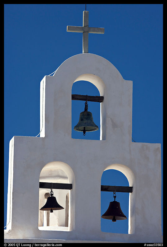 White Bell tower, San Xavier del Bac Mission. Tucson, Arizona, USA