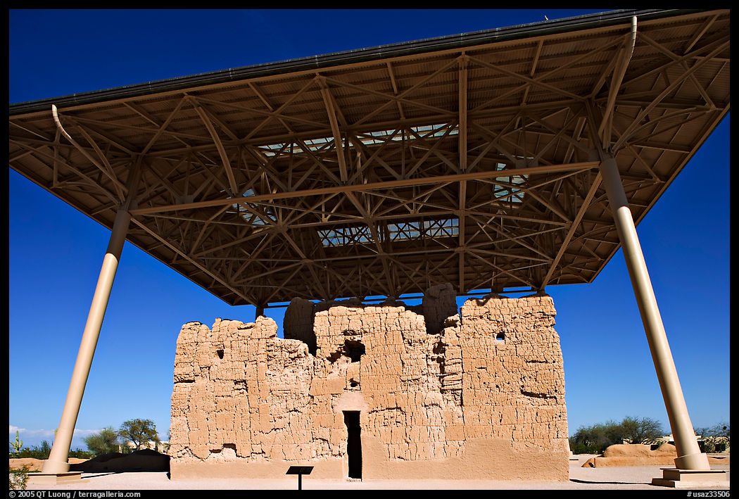Prehistoric Big House, Casa Grande Ruins National Monument. Arizona, USA