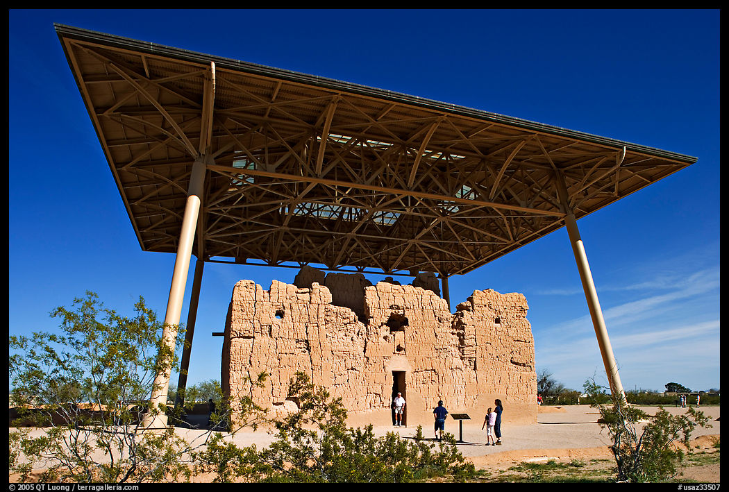 Hohokam house, Casa Grande Ruins National Monument. Arizona, USA
