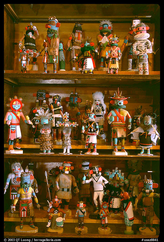 Ritual Hopi Kachina figures. Hubbell Trading Post National Historical Site, Arizona, USA