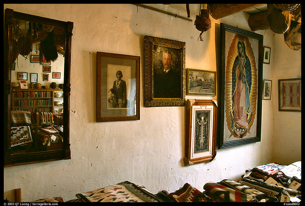 Wall with portraits from the Hubbel family. Hubbell Trading Post National Historical Site, Arizona, USA